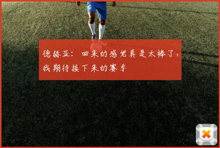 德赫亚：回来的感觉真是太棒了，我期待接下来的赛季